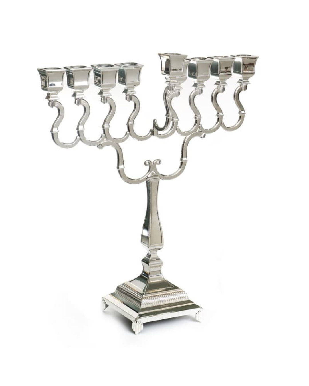 חנוכיית “בארוק קלאסי” – מתכת בציפוי כסף