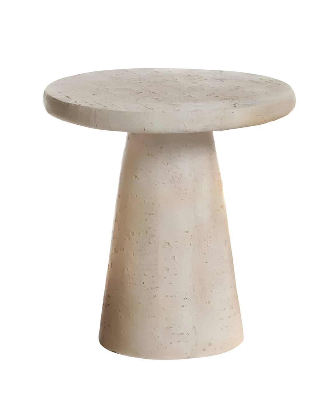 שולחן צד עגול דמוי טרוורטין בקוטר 46 ס"מ - Travertino Lume