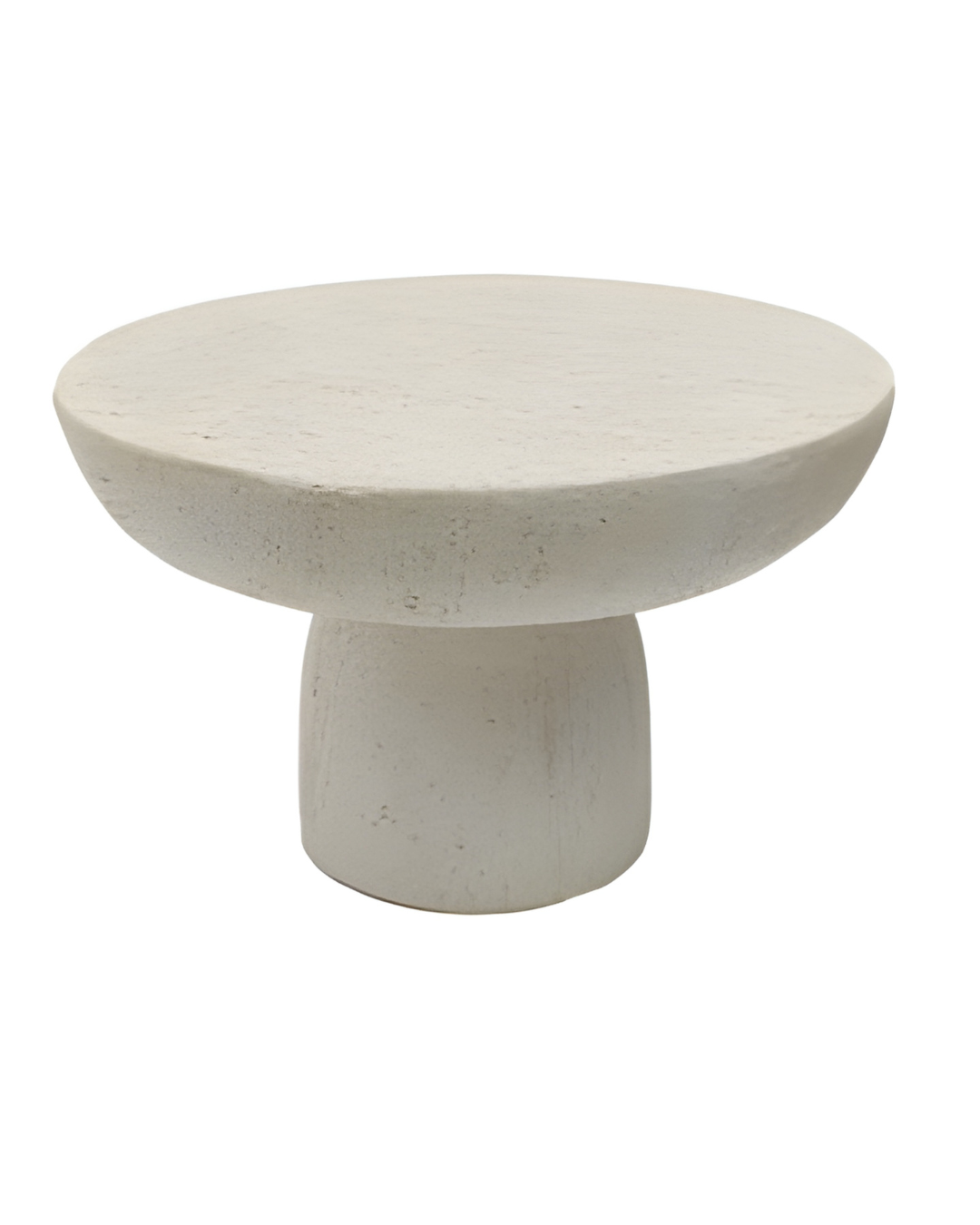שולחן צד עגול דמוי טרוורטין בקוטר 60 ס"מ - Travertino Grande