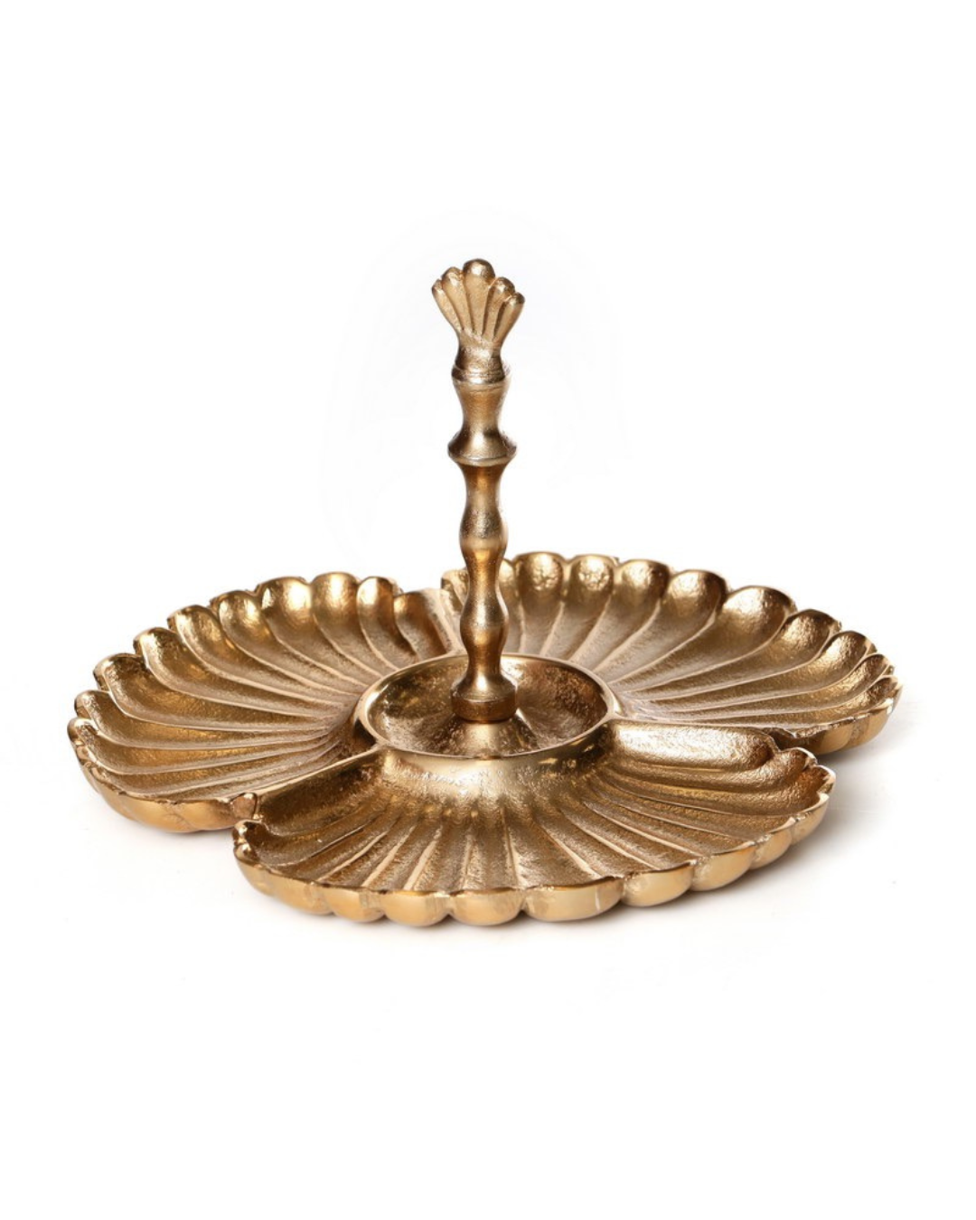 Fleur – מגש מחולק מוזהב בסגנון צדף