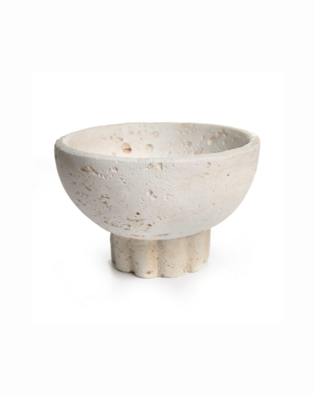 קערית דקורציה עגולה דמוי טרוורטין על רגל עמודים - Colonna Mini