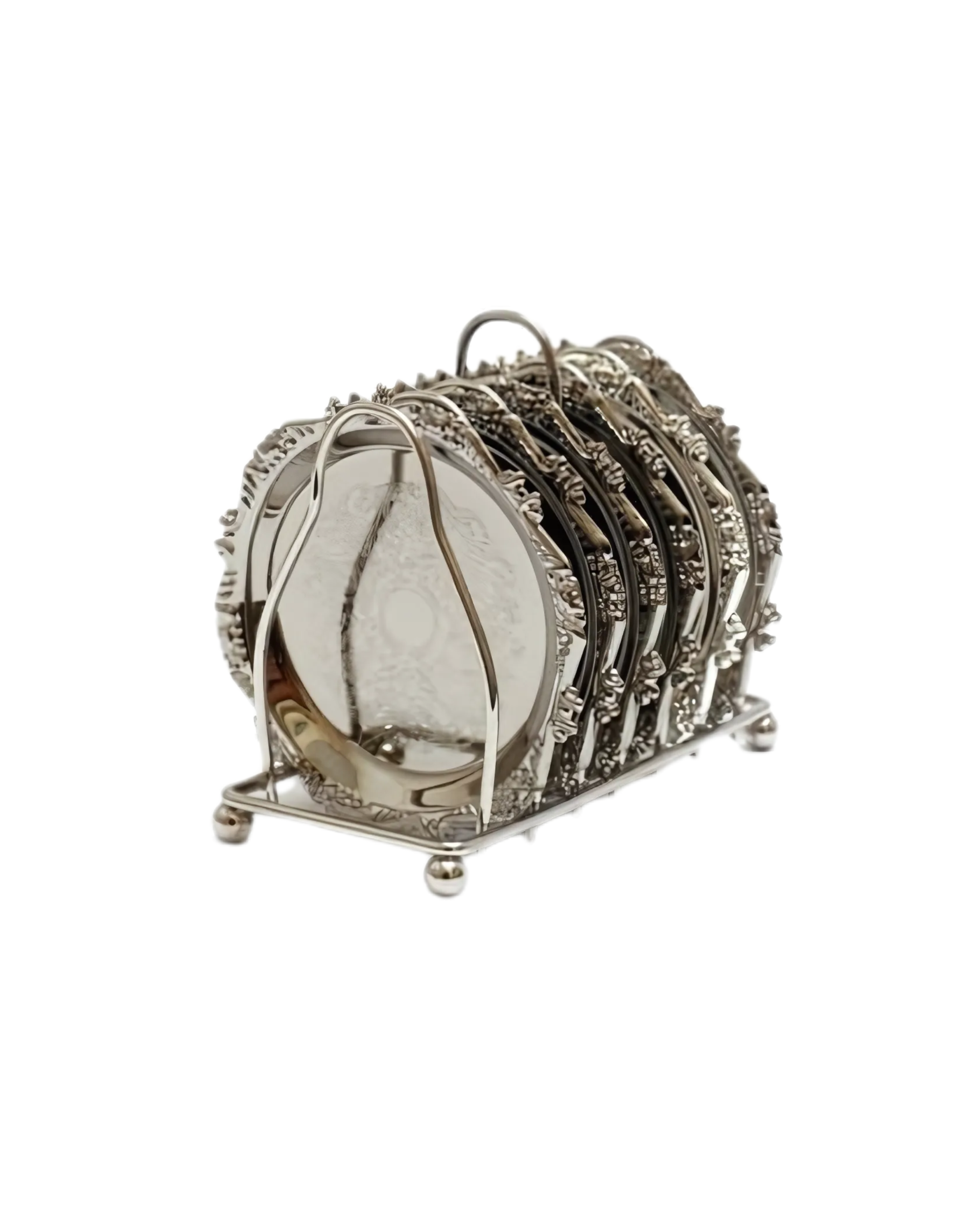 סט 6 תחתיות על מעמד ניקל – Imperial Holder Coasters