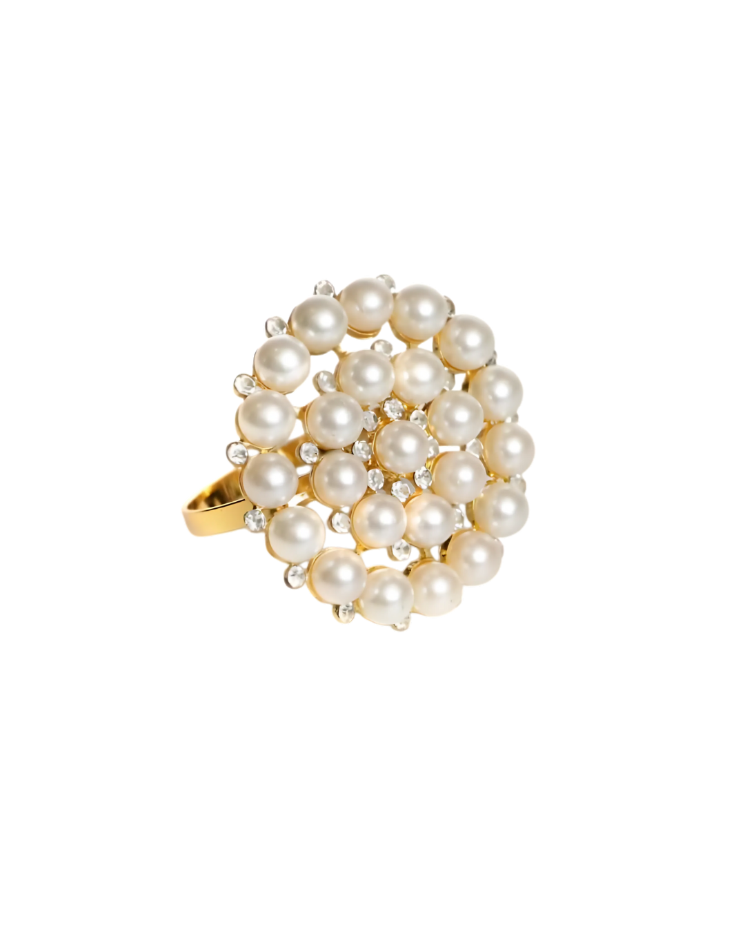 סט 6 חבקים למפיות – Pearl Gold
