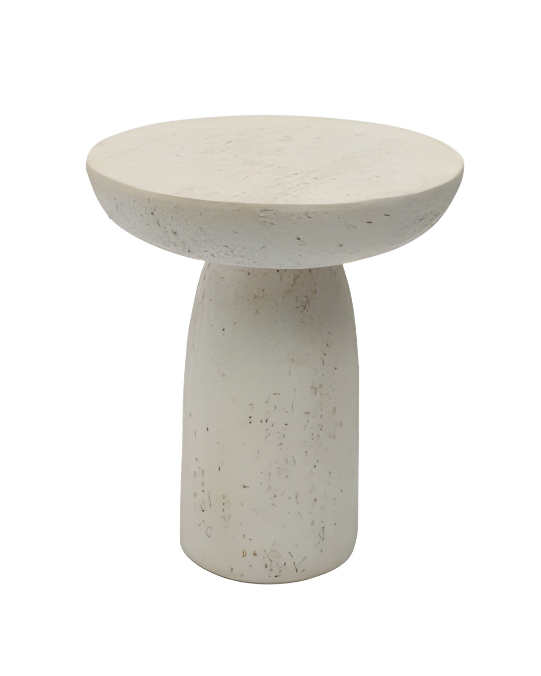 שולחן צד עגול דמוי טרוורטין בקוטר 70 ס"מ - Travertino Alta