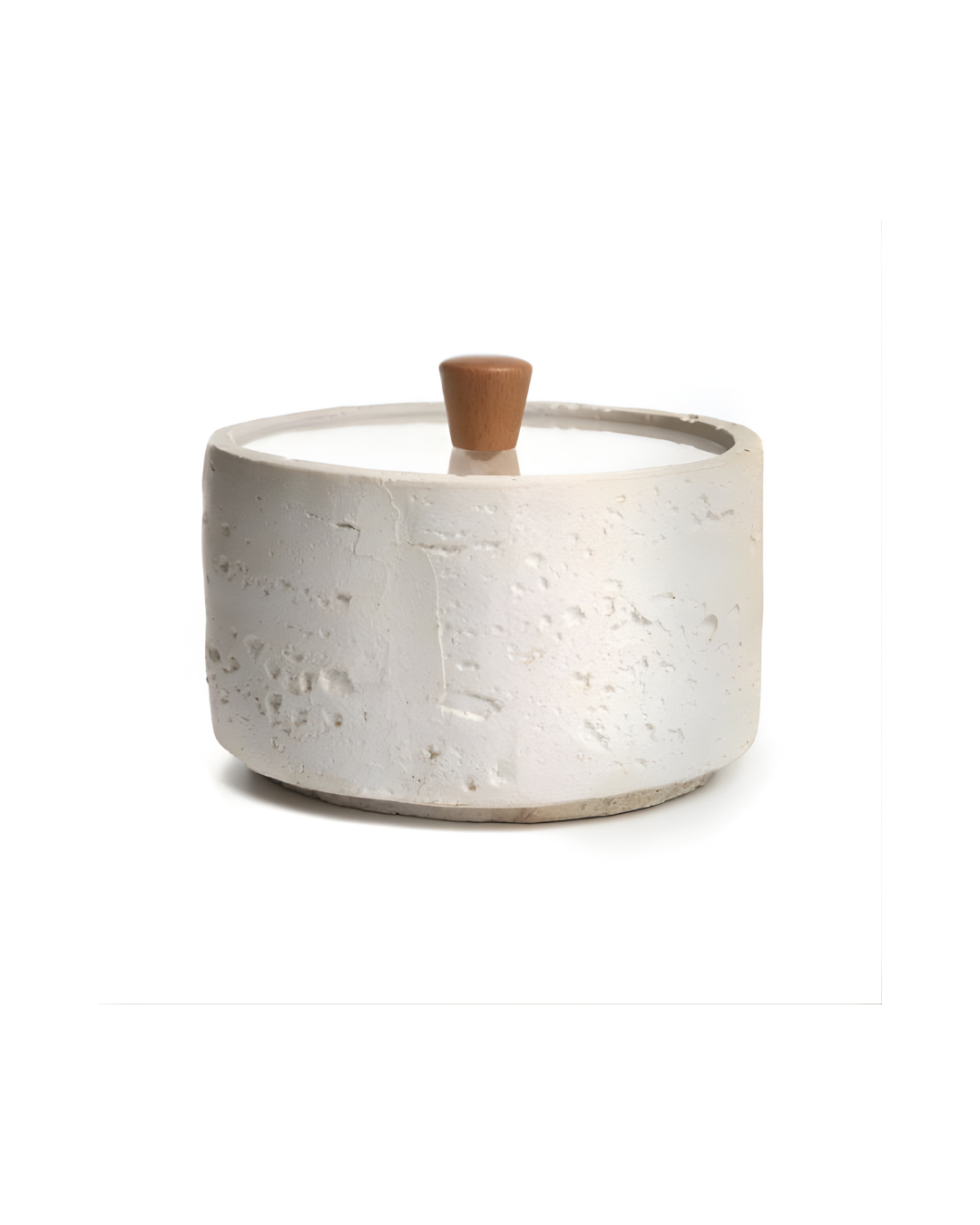 קופסה עגולה דמוי טרוורטין עם מכסה שקוף - Vetra Chiara