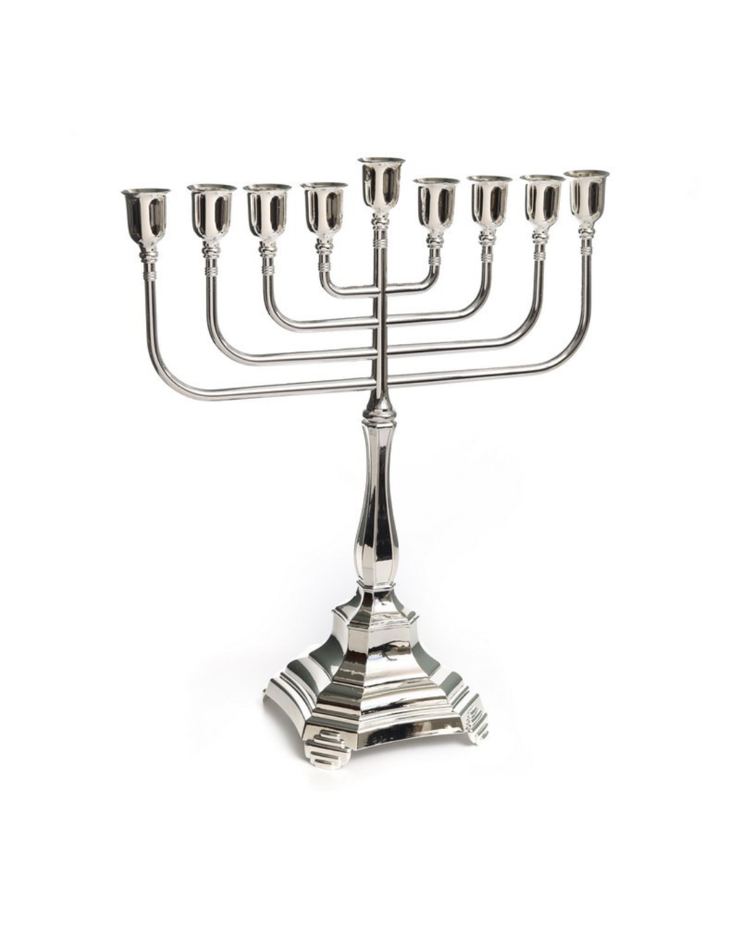 חנוכיית “מנורה מרובעת” – מתכת בציפוי כסף