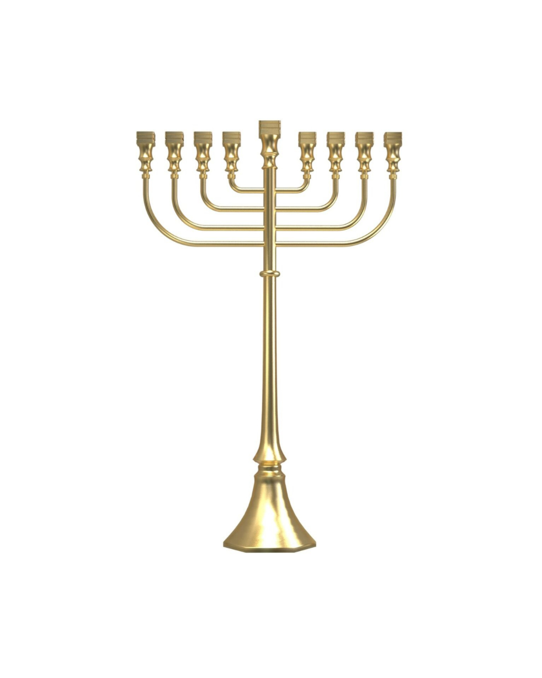 חנוכיית “מנורה מרובעת” – מתכת צבע זהב