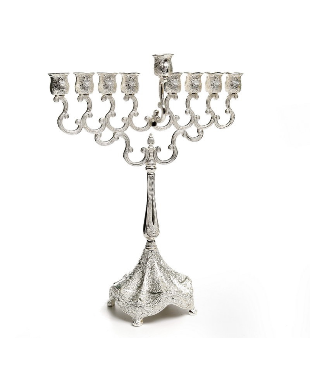 חנוכיית “כסף ולכה” – מתכת בציפוי כסף ולכה